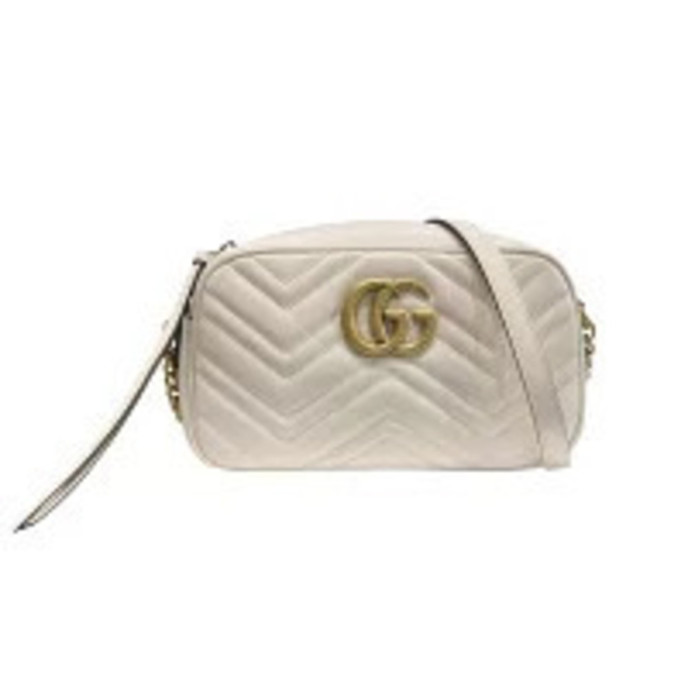 Gucci GG Marmont Camera Bag Shoulder Leather White